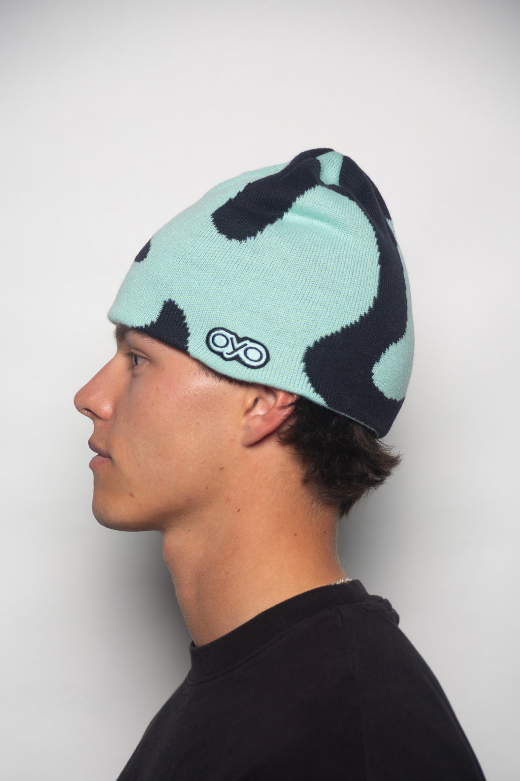 PATTERN BEANIE – TURQUOISE