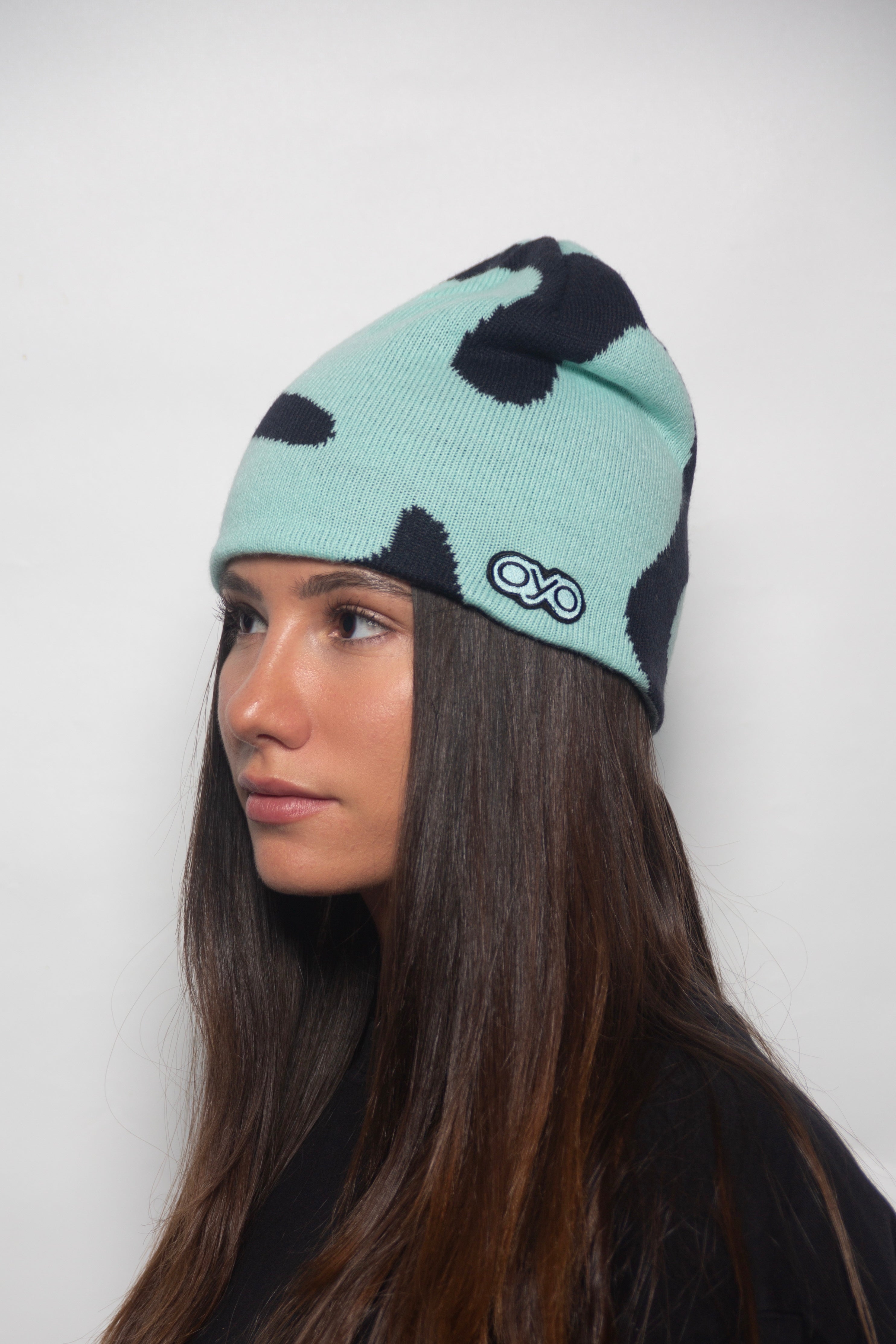 PATTERN BEANIE – TURQUOISE