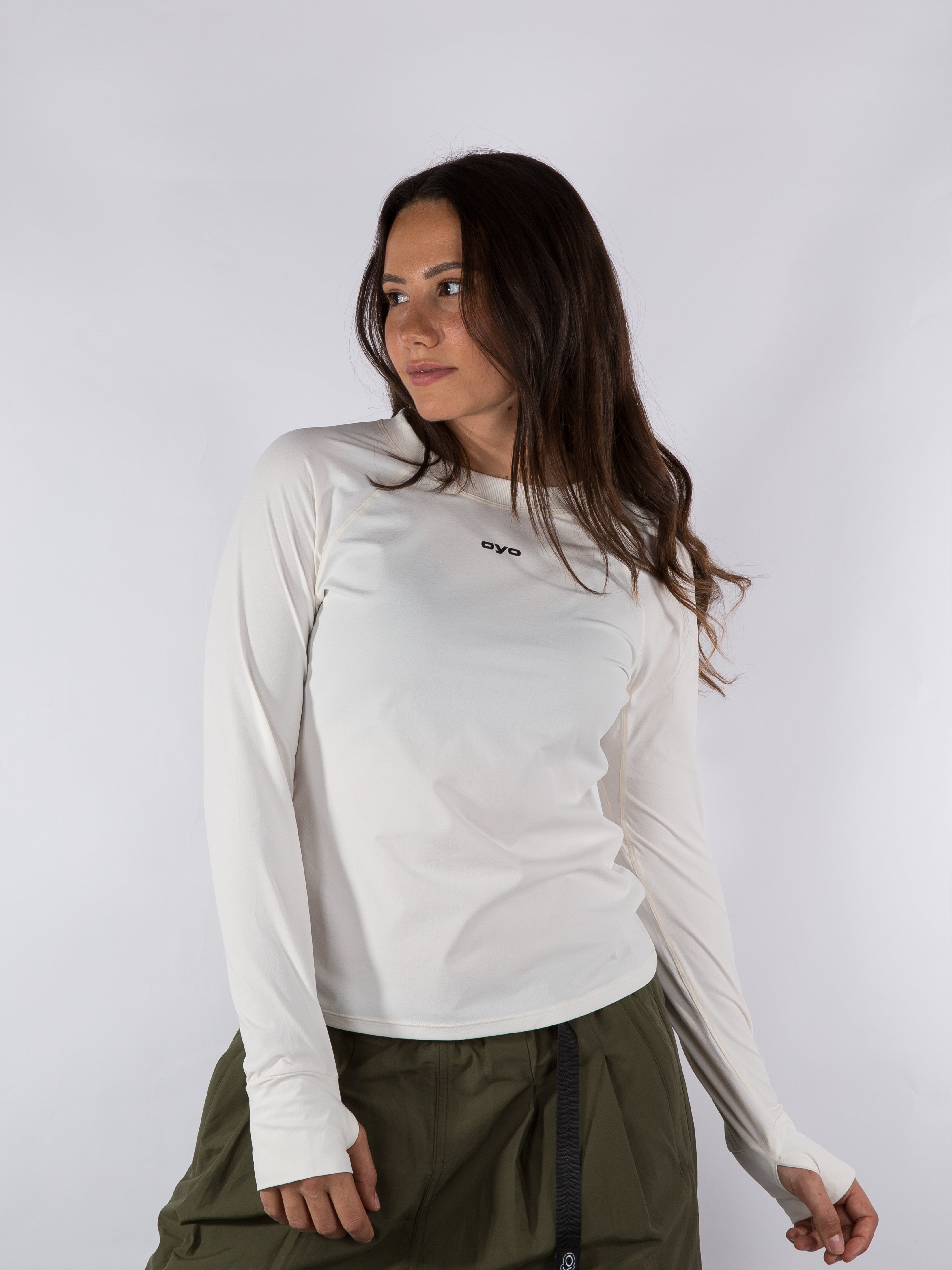 WOMENS SPORT LONGSLEEVE - OFF WHITE